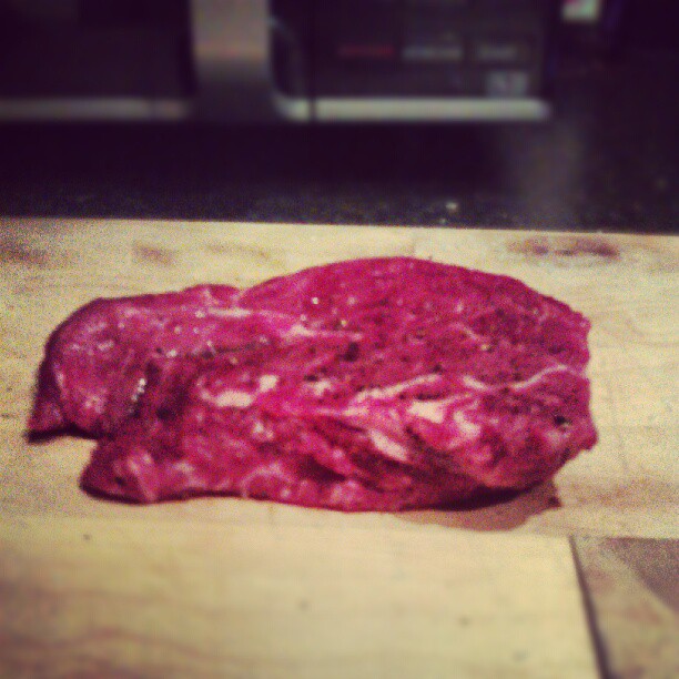 Well hello Mr. Steak. I shall be eating you tonight..