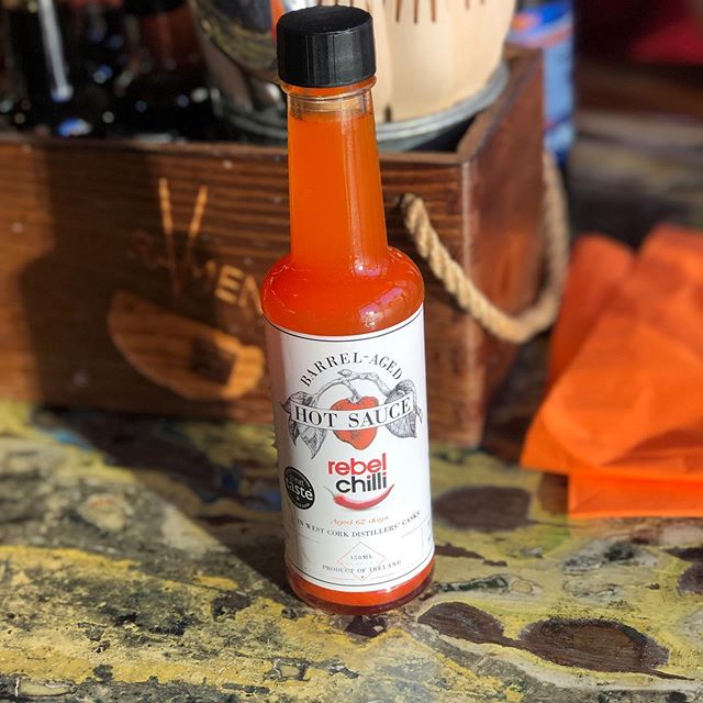 Hot sauce aged in whiskey barrels