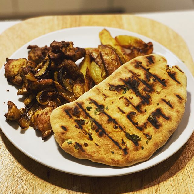 My first attempt at Chicken Shawarma with home made naan... going to cook my way out of this crisis!