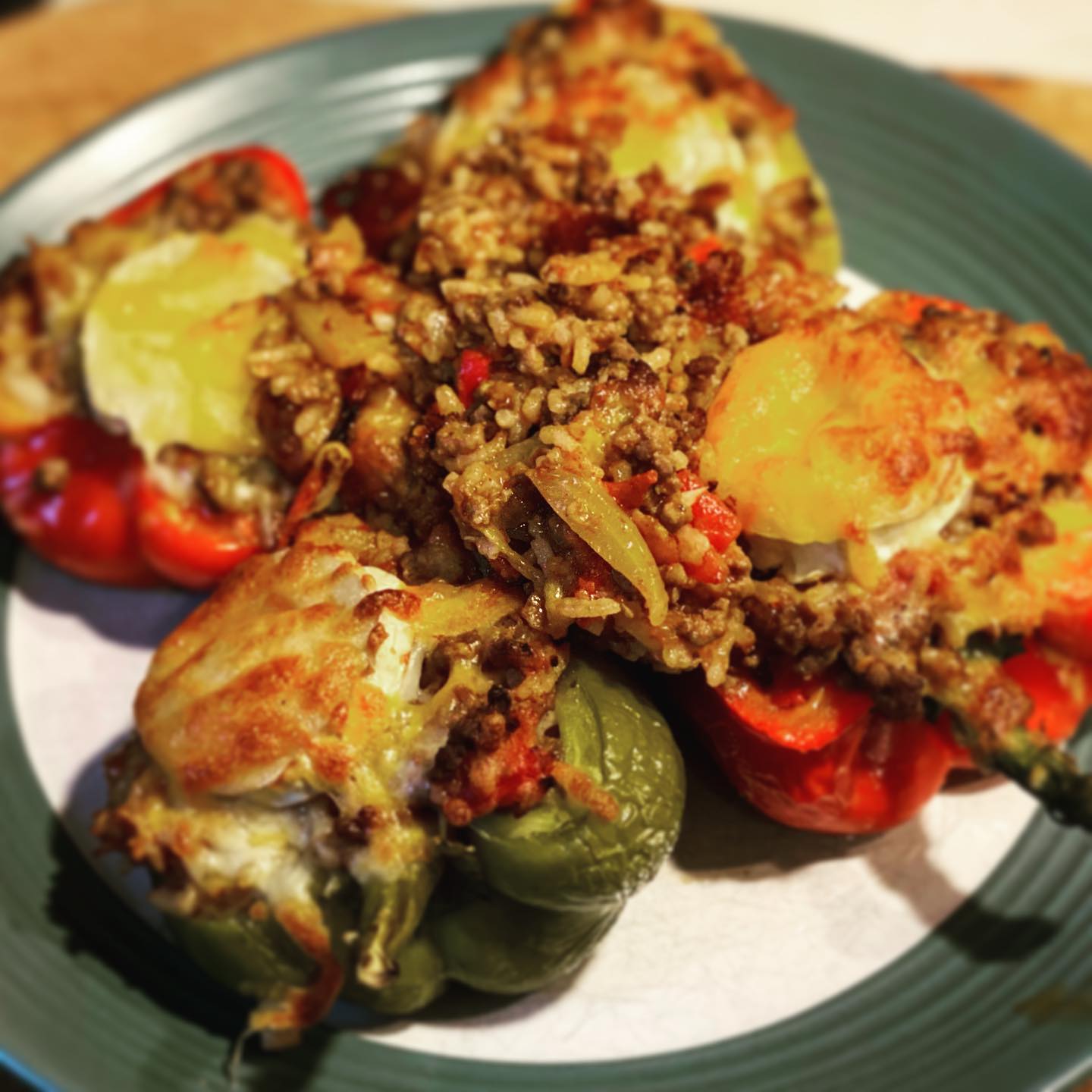 Tonight’s menu from chef Deco - stuffed peppers