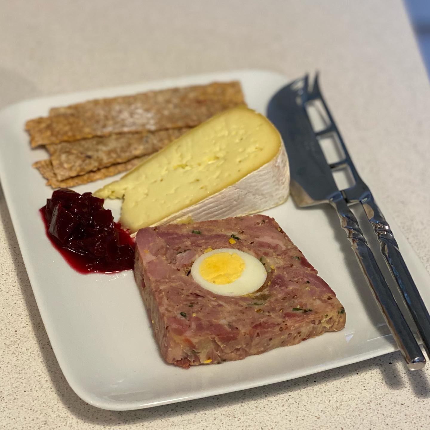 The box is the box that keeps giving!! Treats for the following day!! Ham hock & egg terrine, durrus cheese and buttermilk scones and clotted cream!