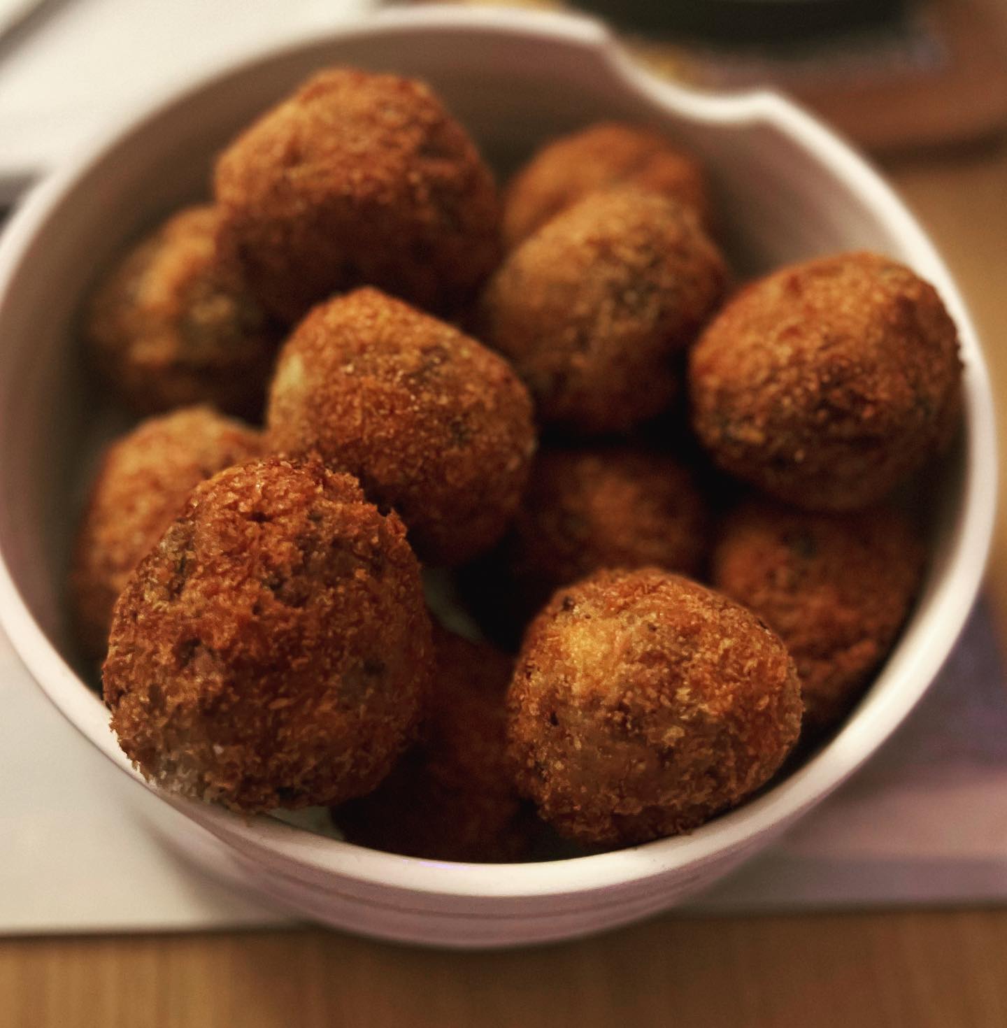 @mariecarey4 getting good use out of her Xmas present of - Chicken thighs in soy/mirin maranade and the mushroom & mozzarella arancini’s. @michaels_dublin she’s available for any entry level commis chef positions