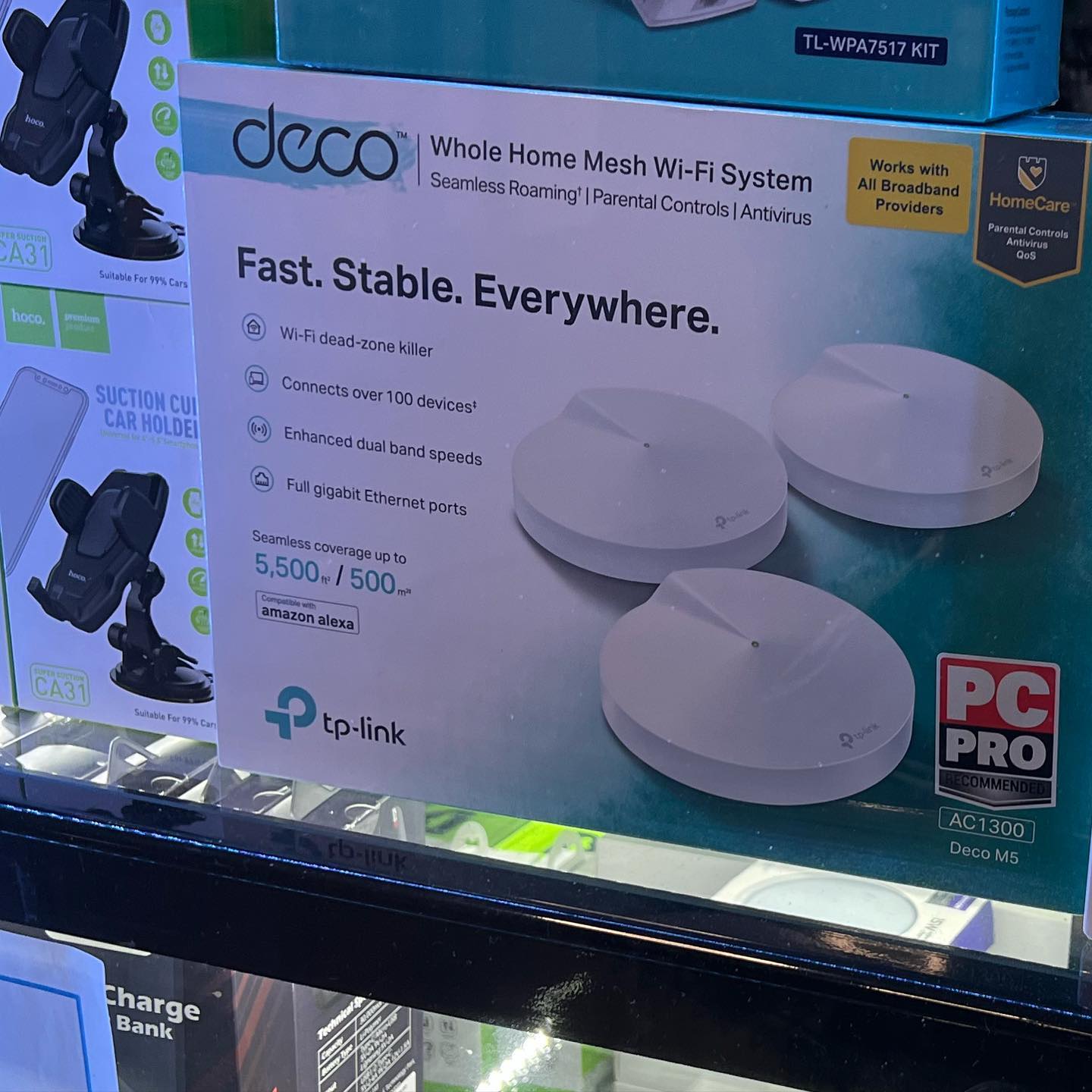 Following in a long line of DECO (tm) products like decobake (we don’t talk about that no more)  and deco paint in lidl…. I’ve now got a range of WiFi mesh thingy mebobs in partnership with tp link.